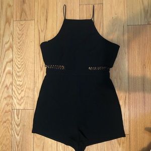 Missguided halter romper with peekaboo torso